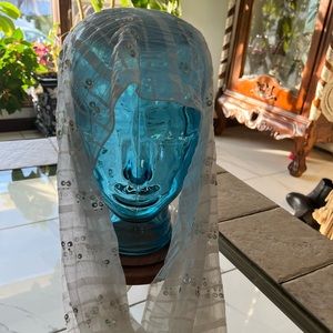 White Sequenced scarf/ head wrap 🤍✨